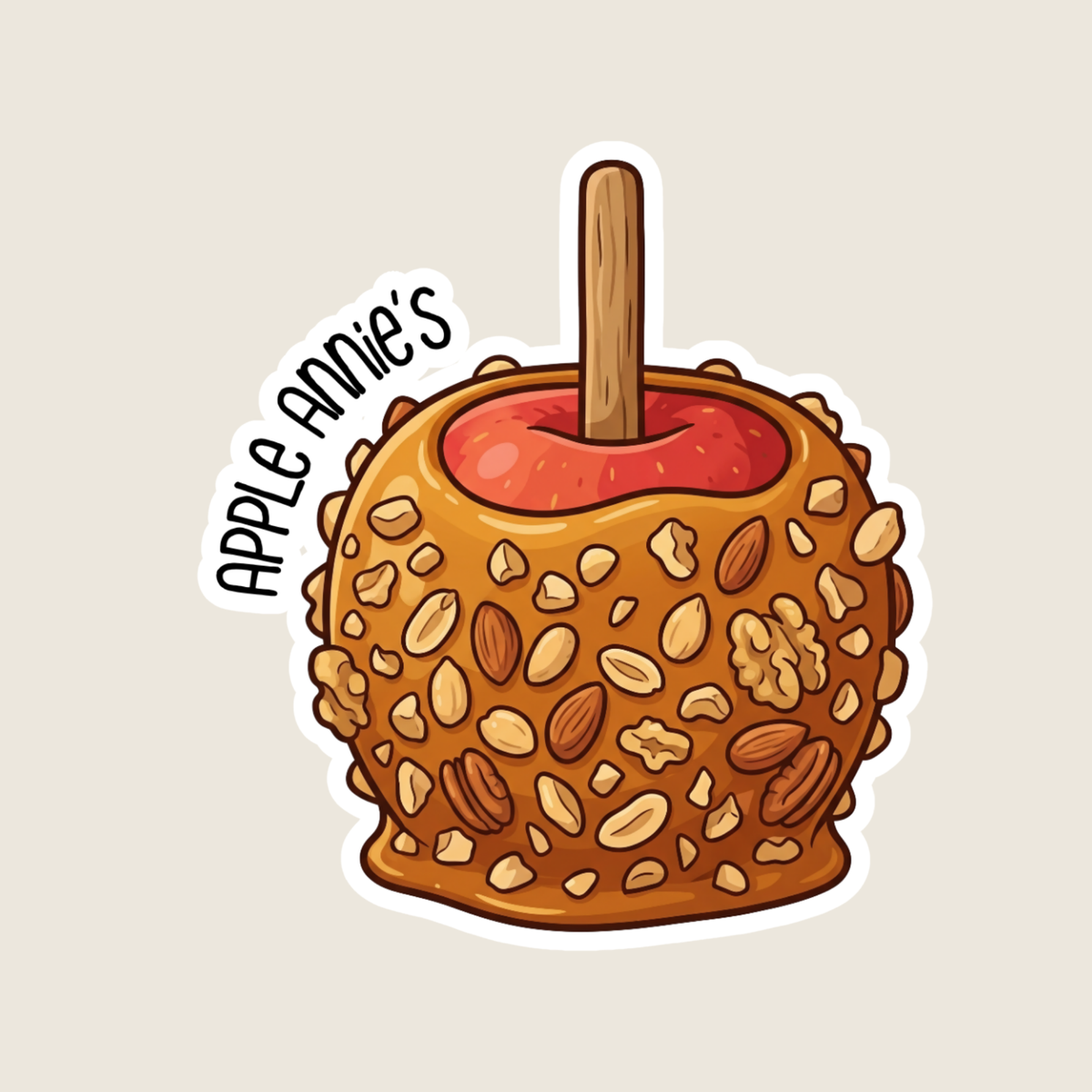 Nutty Caramel Apple Custom Sticker