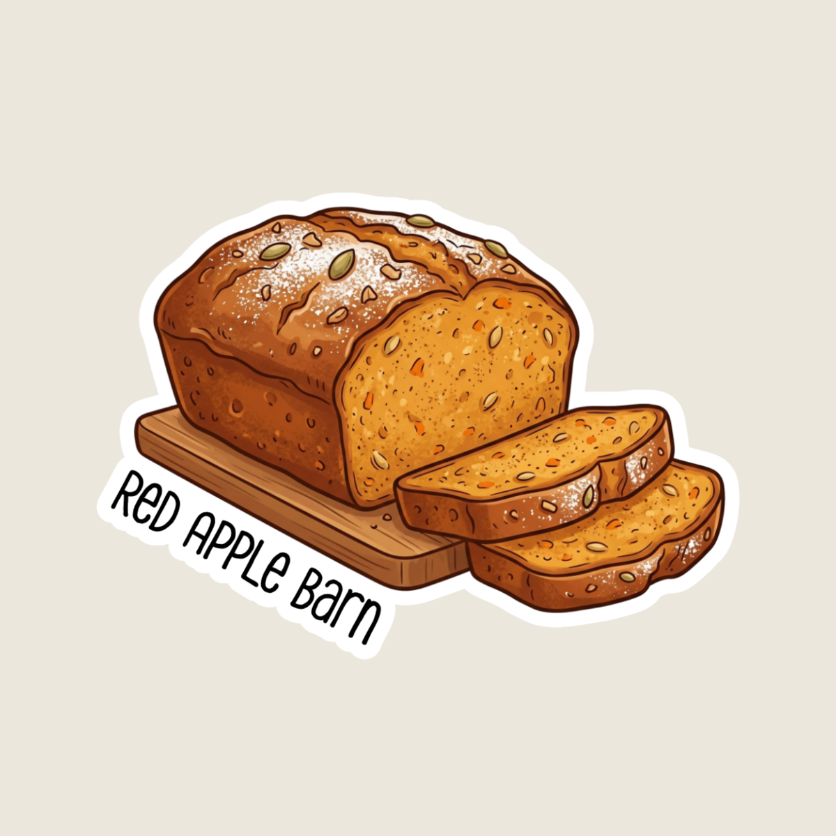 Loaf of Pumpkin Bread Custom Sticker