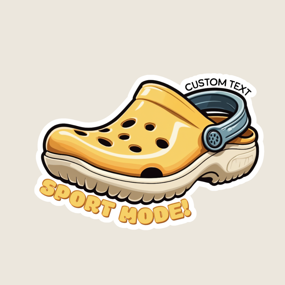 "Sport Mode" Croc Style Shoe Trendy Sticker