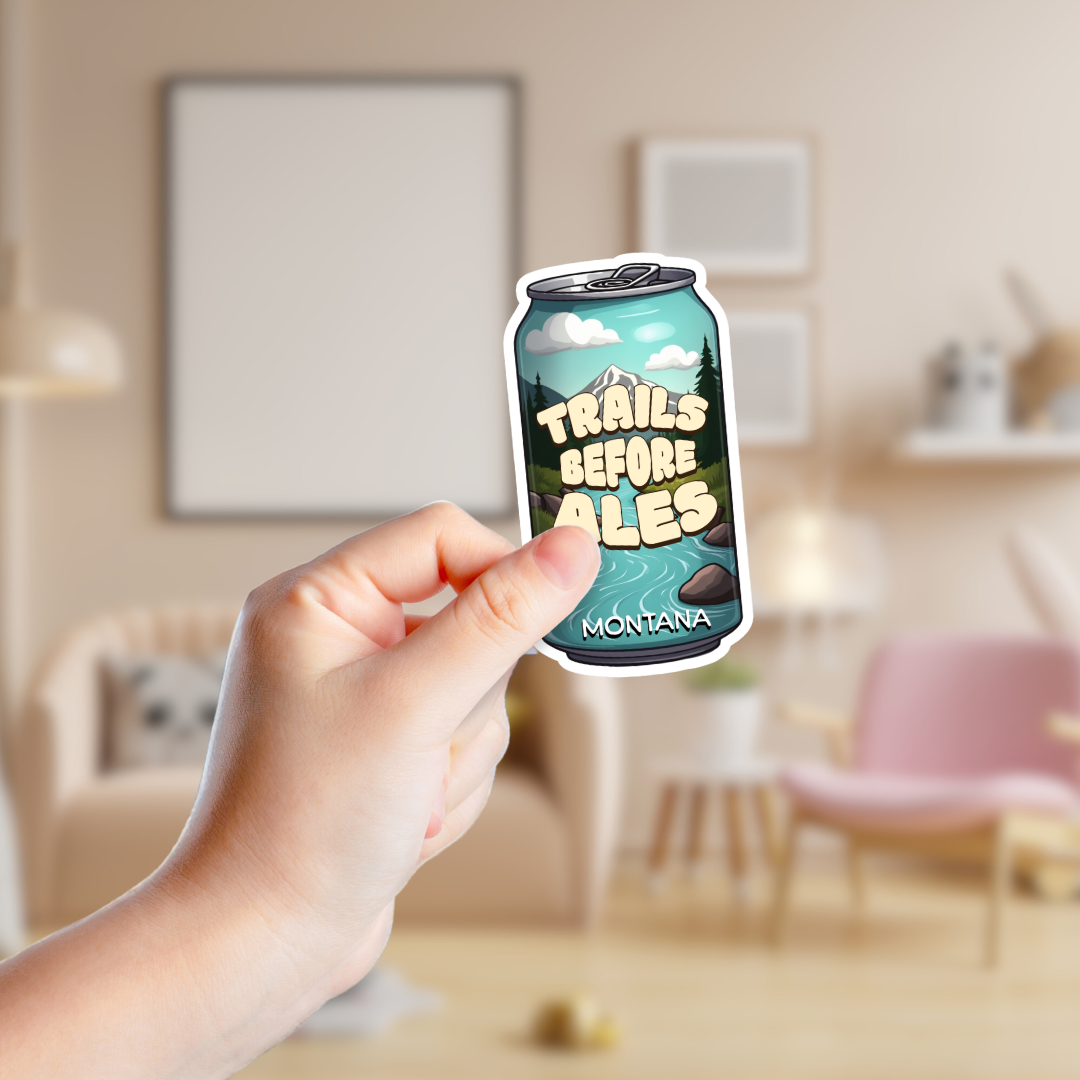 Trails Before Ales Funny Beer Can Souvenir Sticker