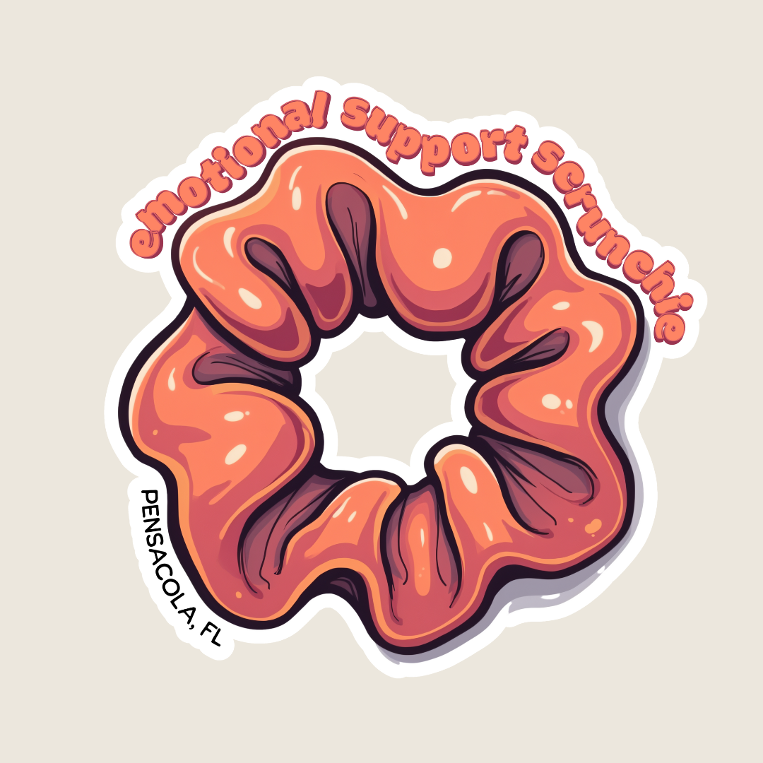 "Emotional Support Scrunchie" Trendy Sticker
