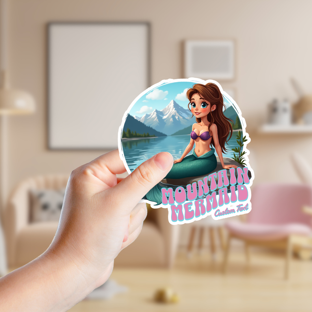 "Mountain Mermaid" Funny Souvenir Sticker