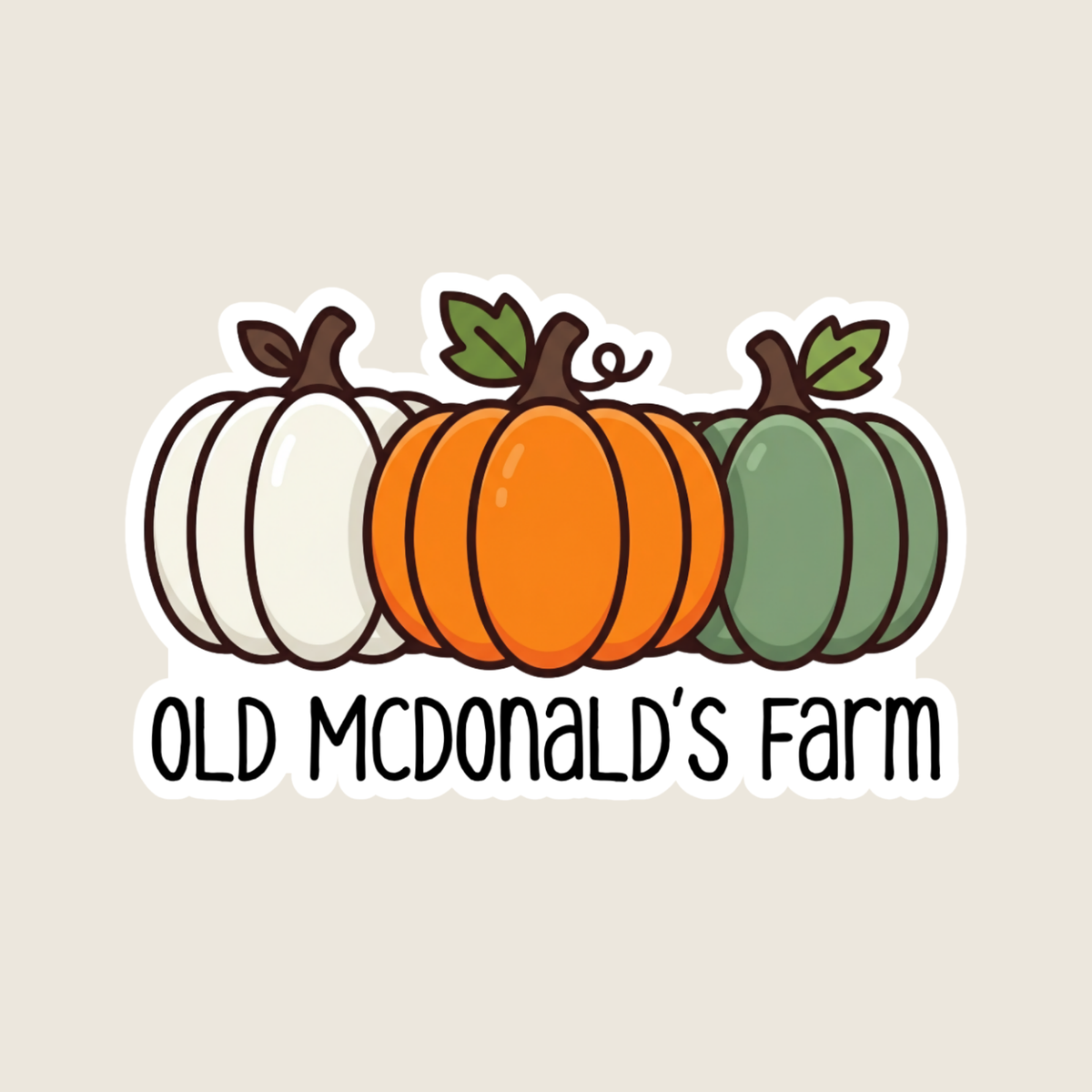 Cute Pumpkins Custom Fall Sticker
