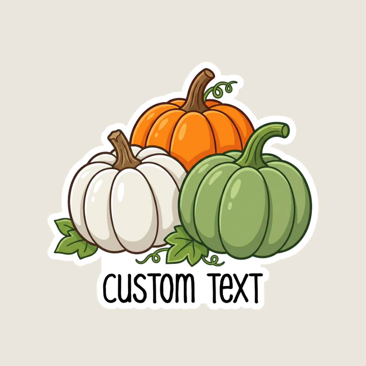 Three Cute Pumpkins Custom Fall Sticker
