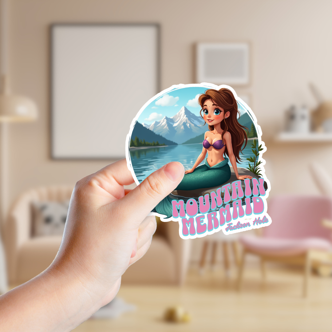 "Mountain Mermaid" Funny Souvenir Sticker