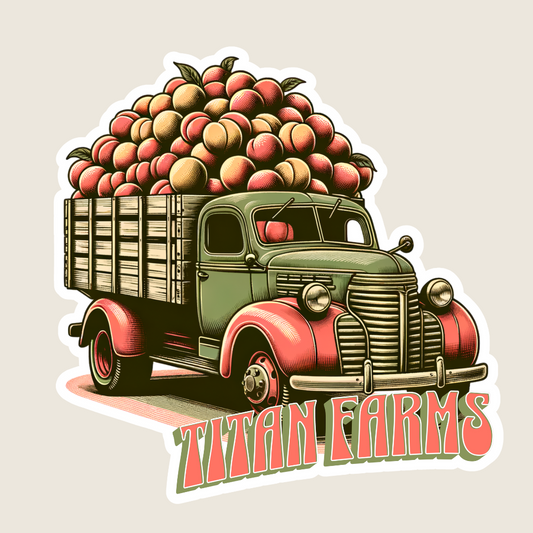Peach Truck Souvenir Sticker