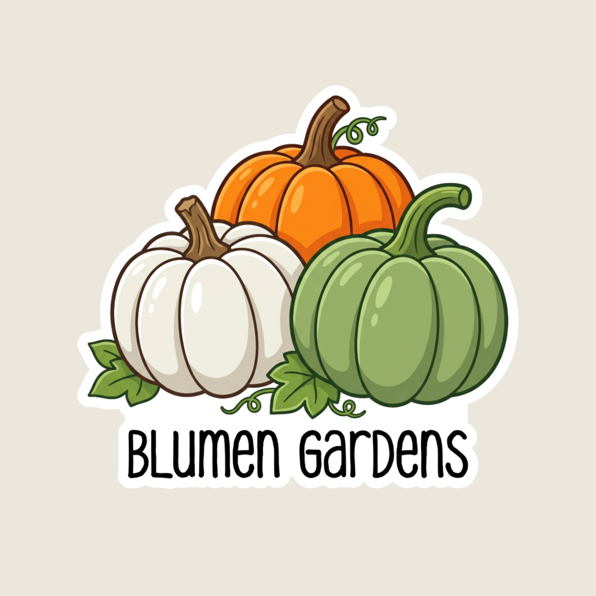 Three Cute Pumpkins Custom Fall Sticker