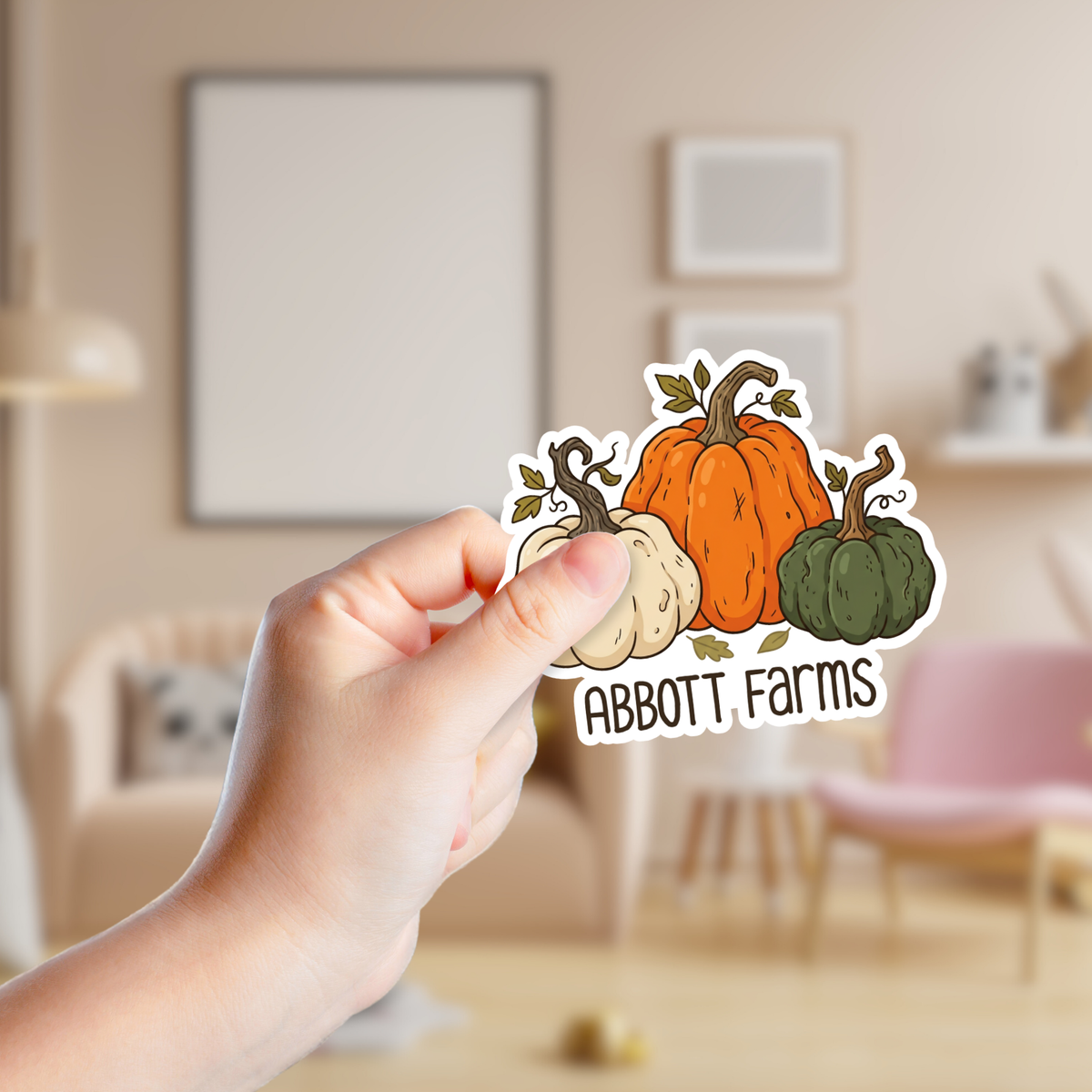 Three Rustic Pumpkins Custom Sticker