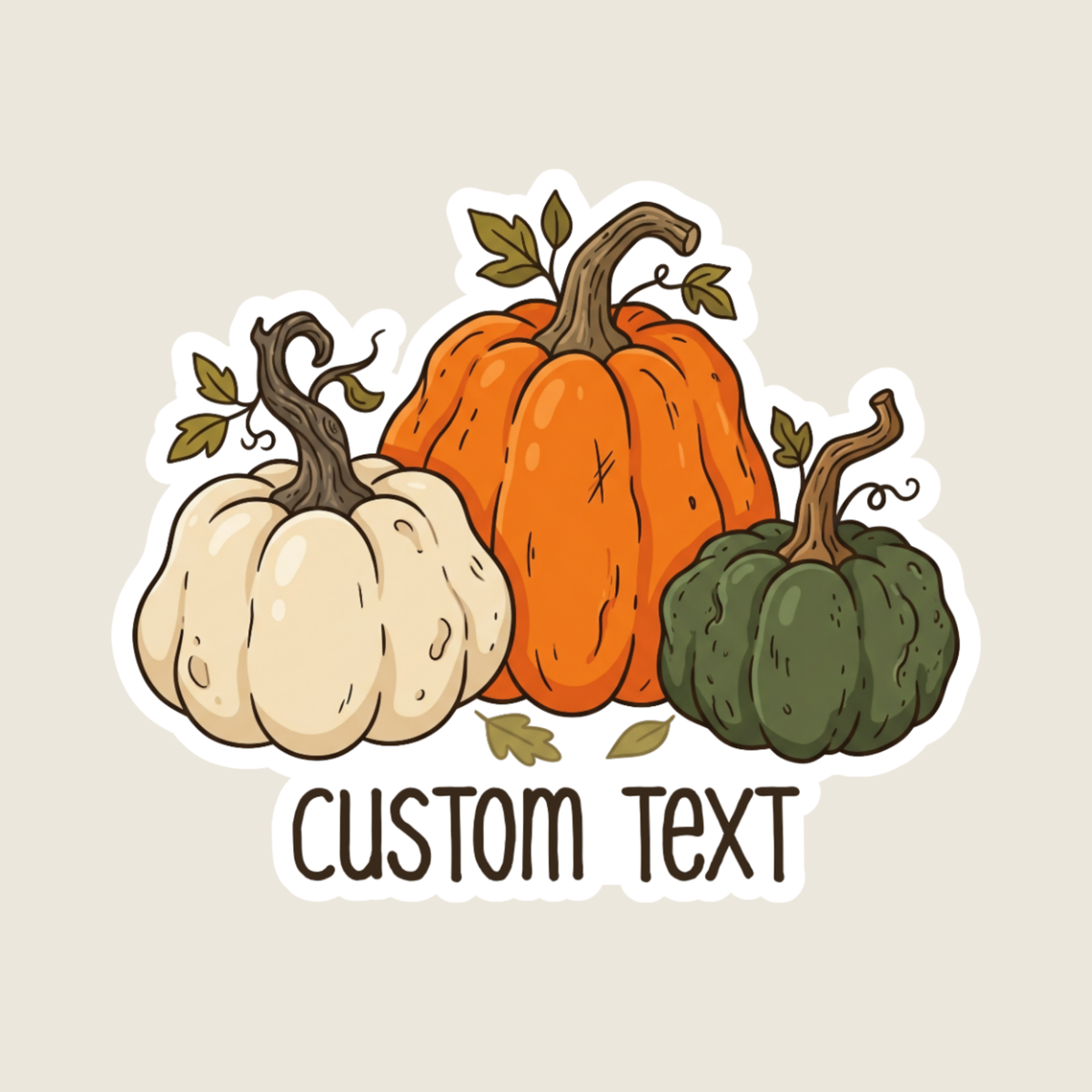 Three Rustic Pumpkins Custom Sticker