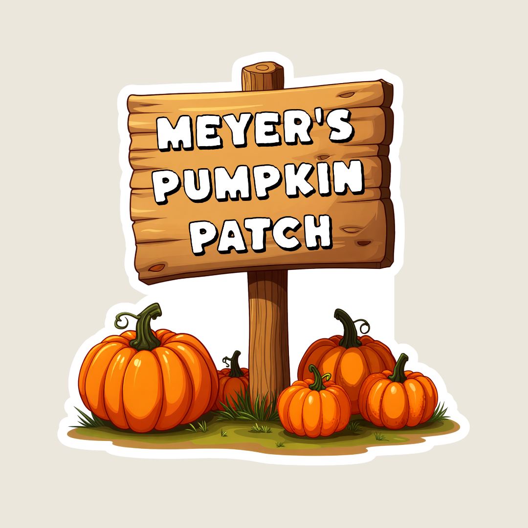 Pumpkin Patch Rustic Sign Souvenir Sticker
