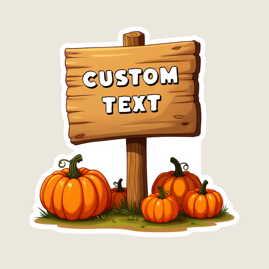 Pumpkin Patch Rustic Sign Souvenir Sticker
