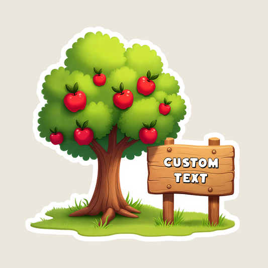 Apple Orchard Rustic Welcome Sign Souvenir Sticker