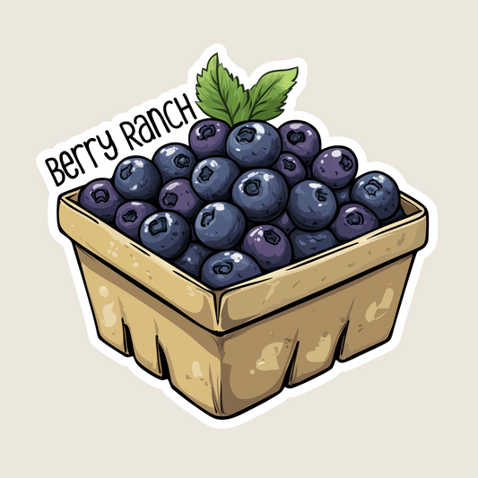 Blueberry Carton Souvenir Sticker