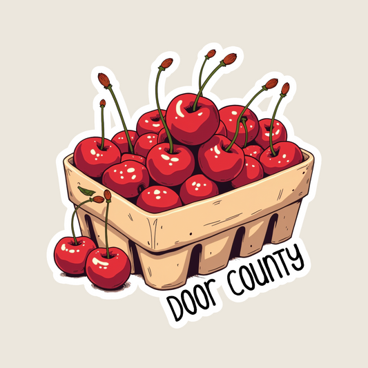 Cherry Carton Souvenir Sticker