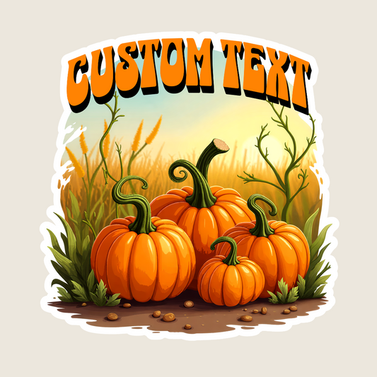 Pumpkin Patch Scene Souvenir Sticker