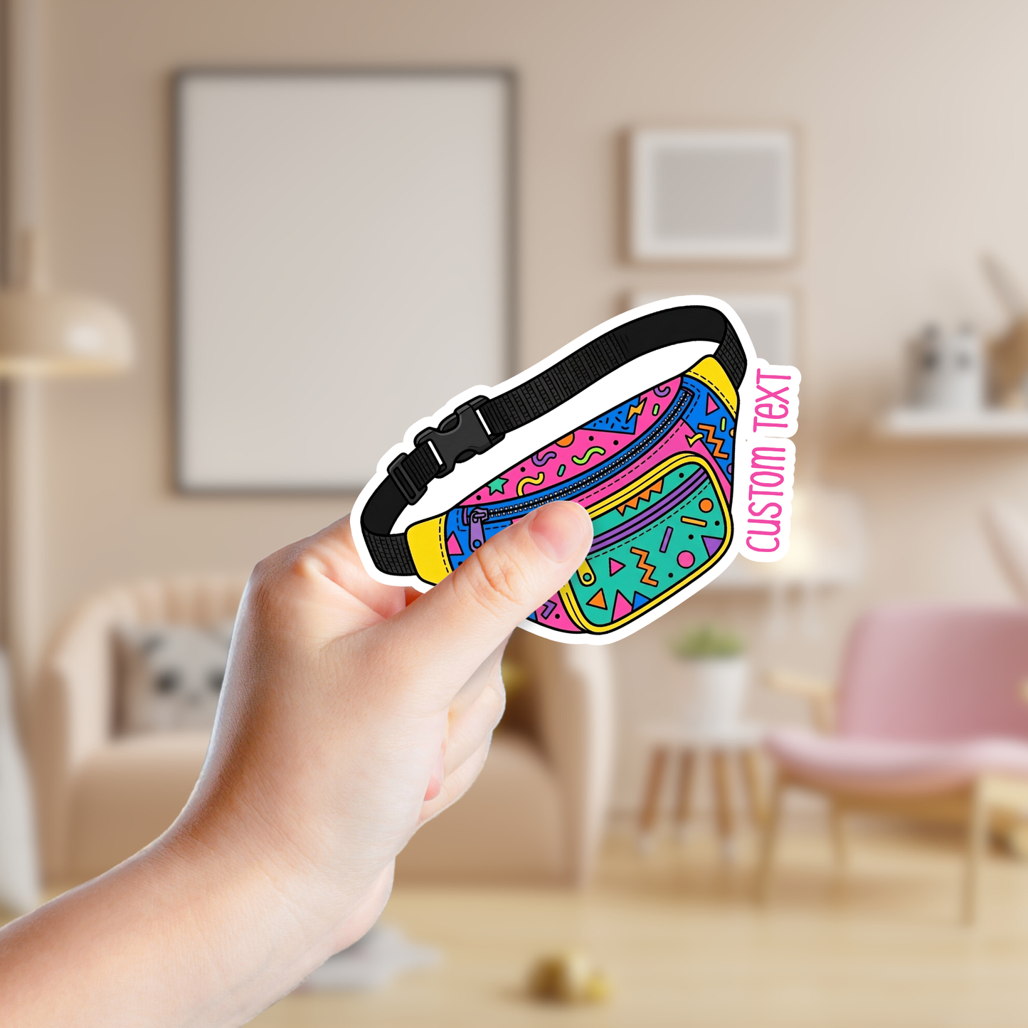 Retro 90s Fanny Pack Custom Vinyl Sticker