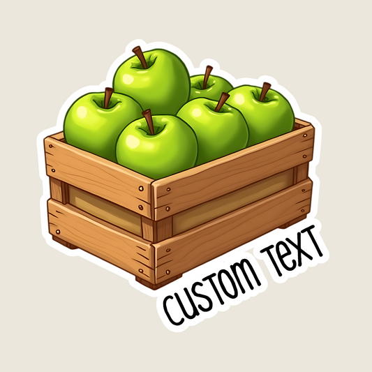Green Apple Carton Souvenir Sticker