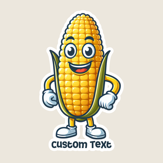 Corn on the Cob Mascot Souvenir Sticker