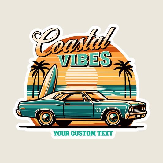 Coastal Vibes Custom Sticker