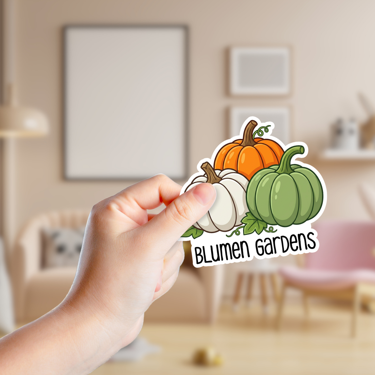 Three Cute Pumpkins Custom Fall Sticker