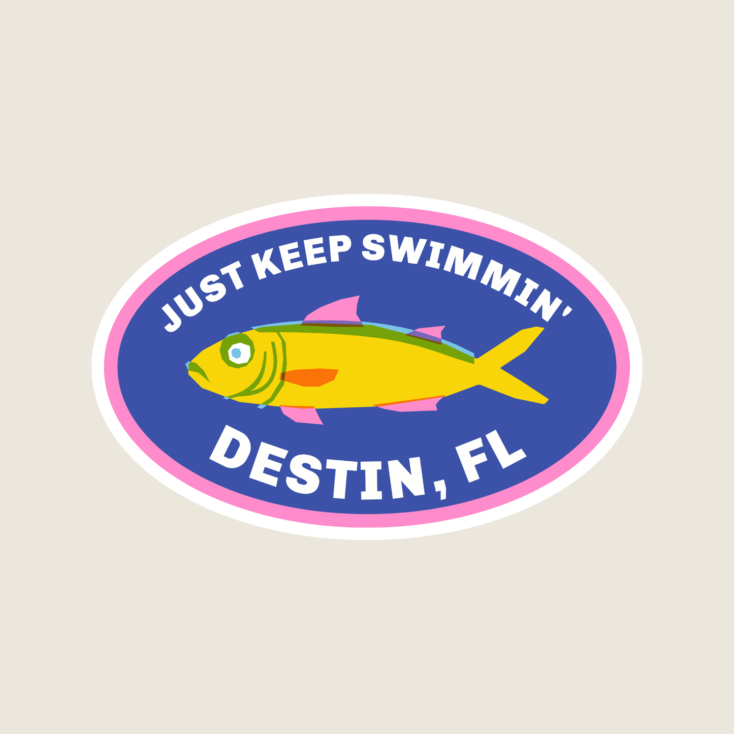 Just Keep Swimmin' Custom Fish Sticker