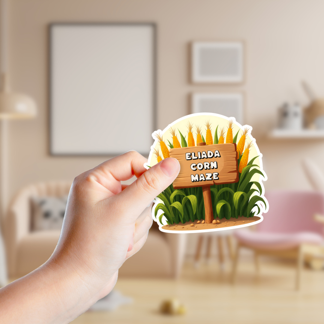 Corn Maze Sign Souvenir Sticker