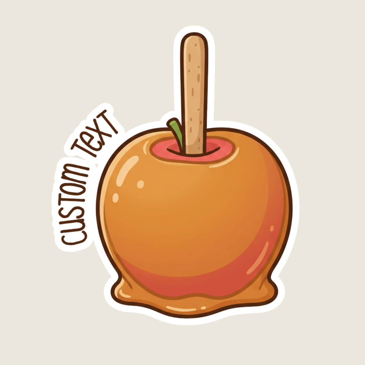 Red Caramel Apple Custom Fall Sticker