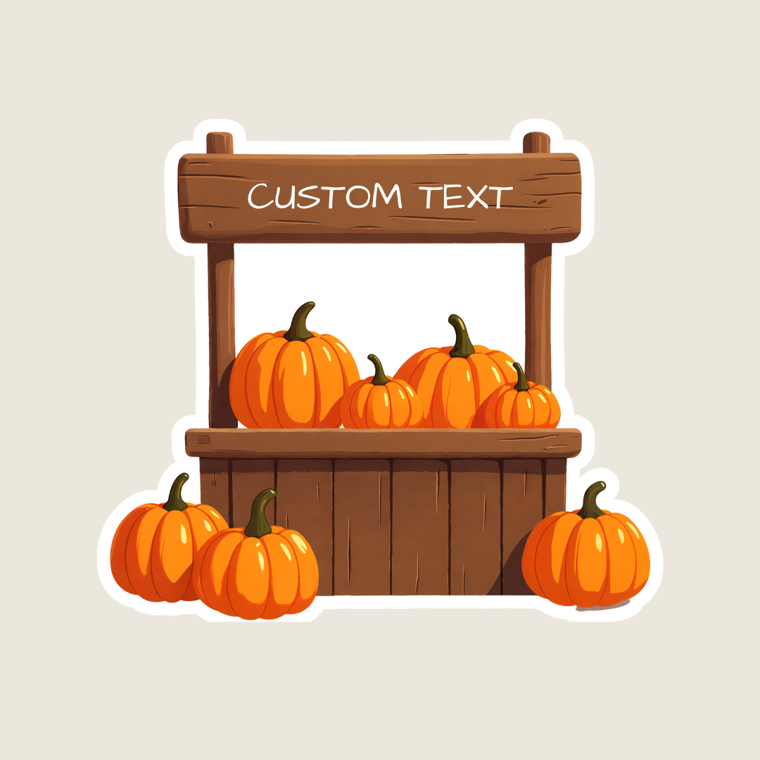 Rustic Pumpkin Stand Custom Sticker