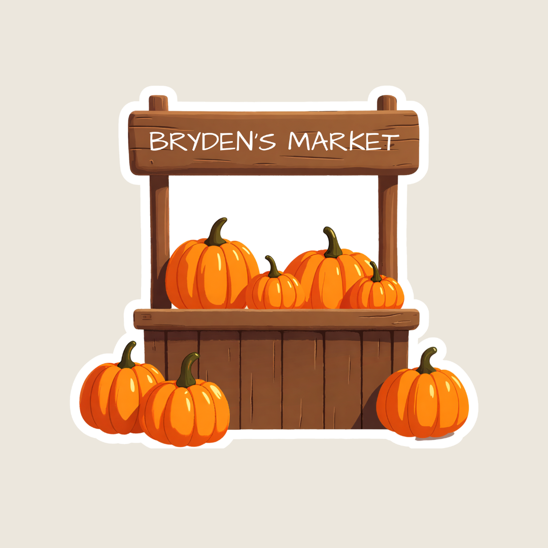 Rustic Pumpkin Stand Custom Sticker