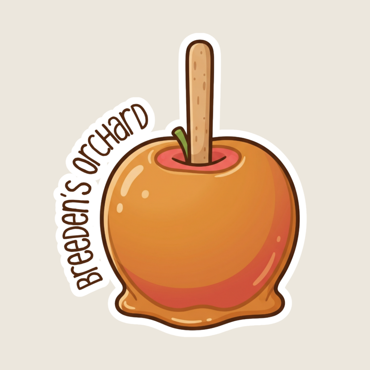 Red Caramel Apple Custom Fall Sticker