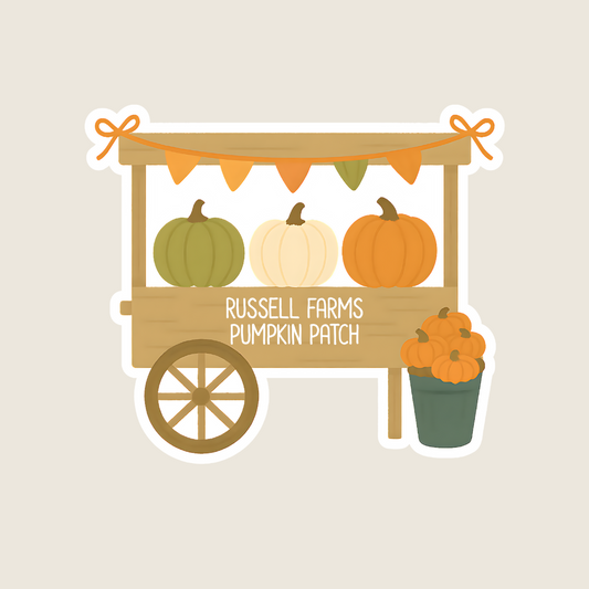 Cute Pumpkin Stand Custom Sticker