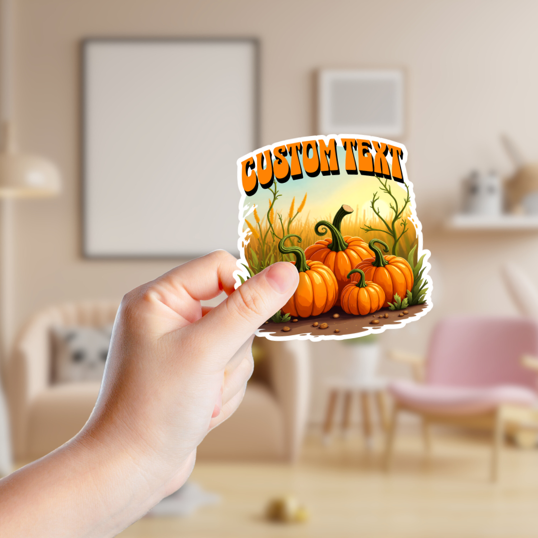 Pumpkin Patch Scene Souvenir Sticker