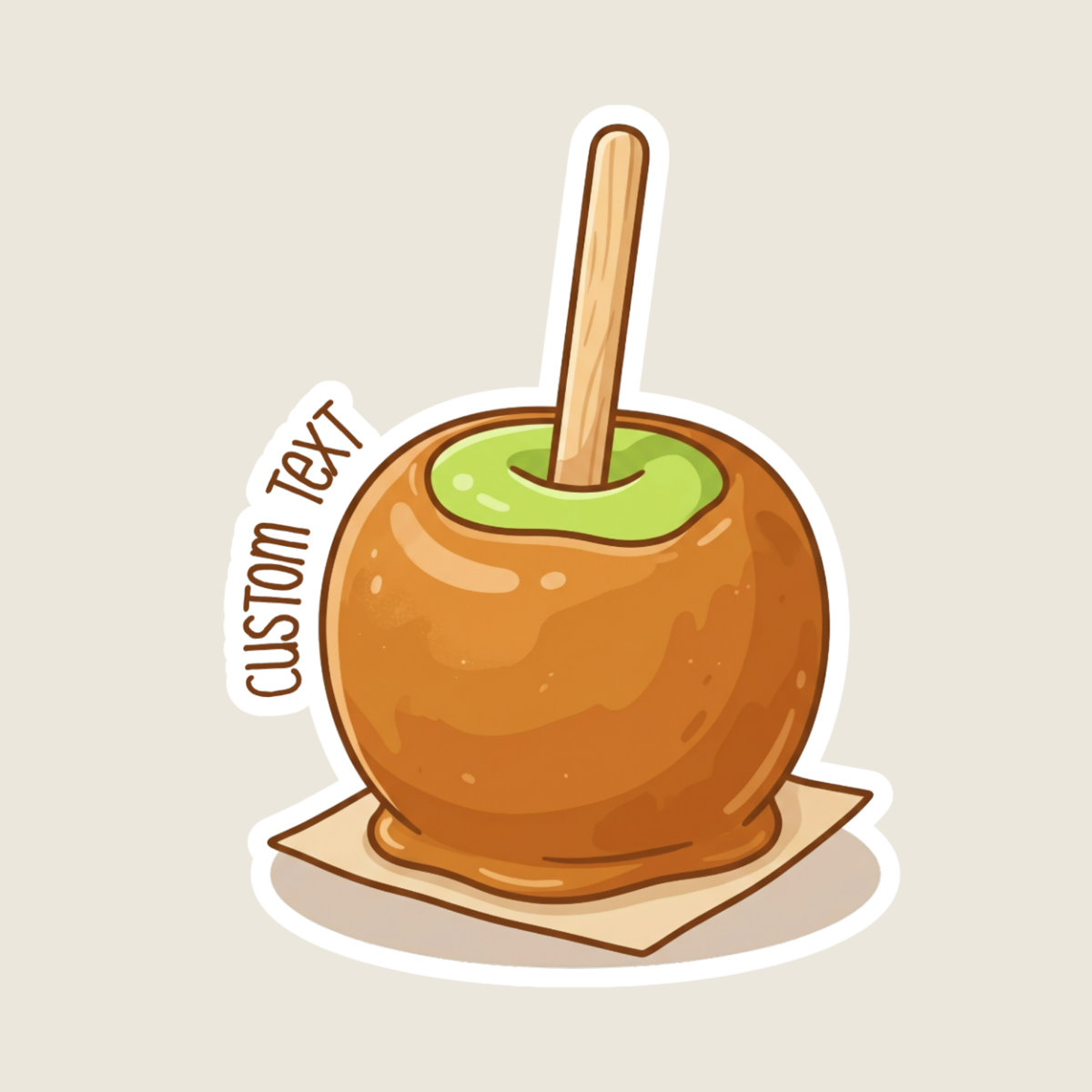 Green Caramel Apple Custom Fall Sticker