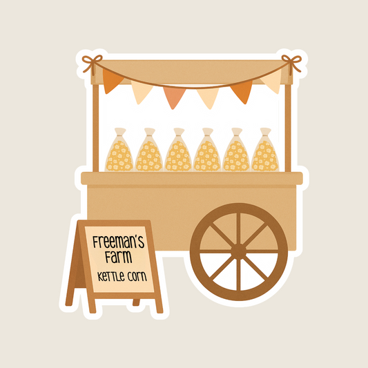 Cute Kettle Corn Stand Custom Sticker