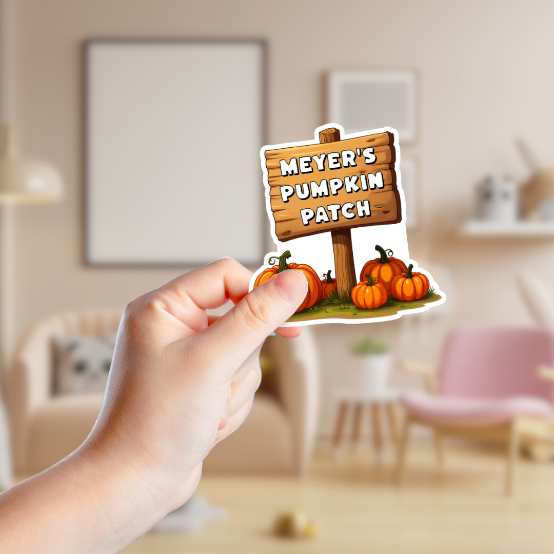 Pumpkin Patch Rustic Sign Souvenir Sticker