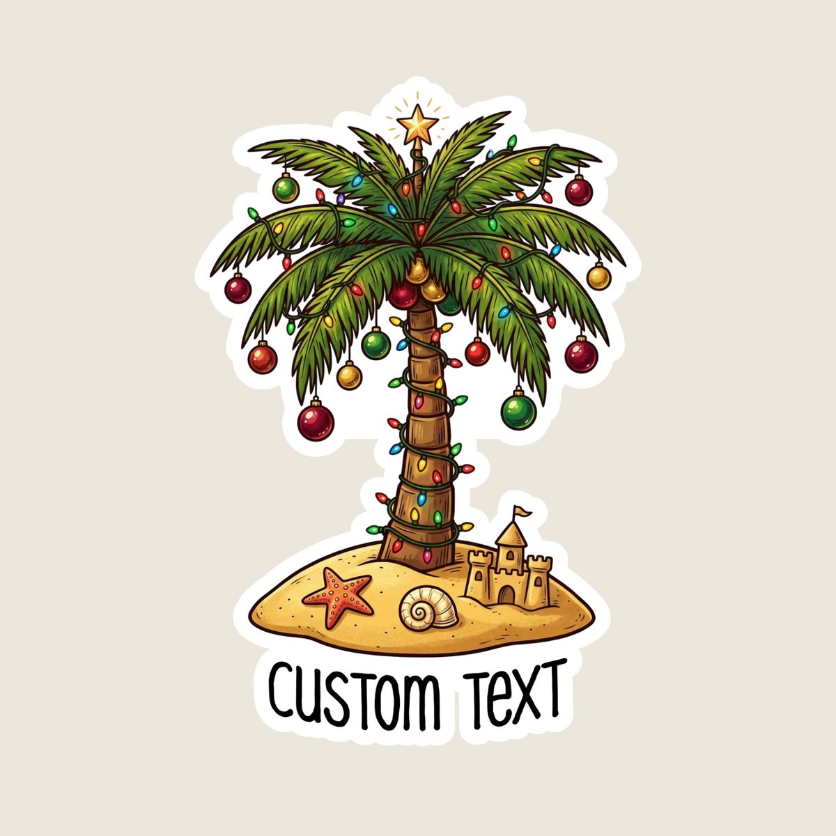 Christmas Palm Tree Custom Sticker