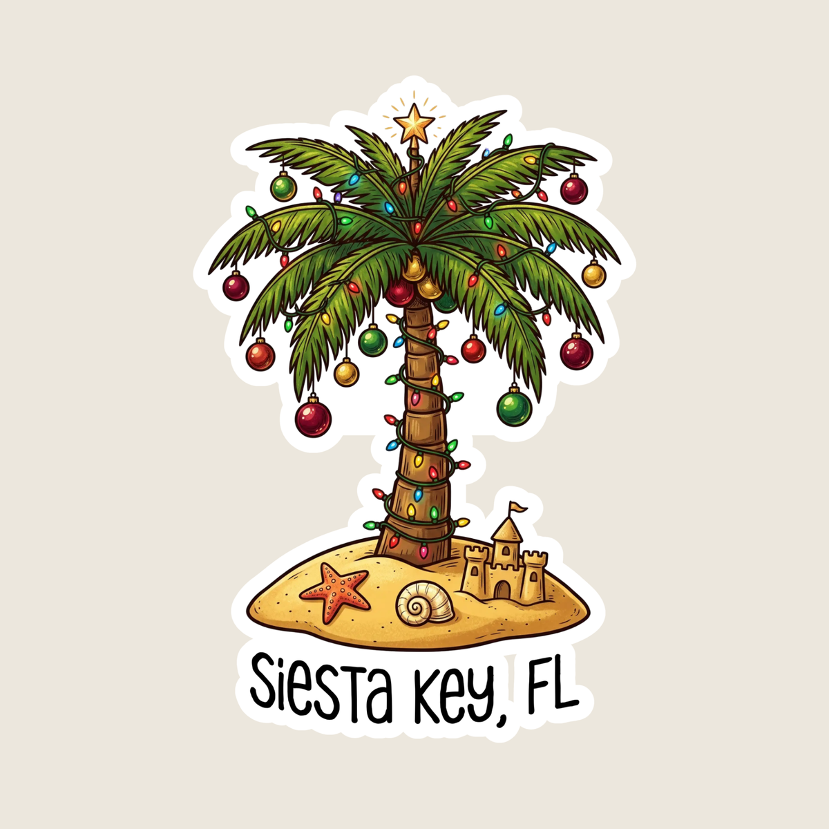 Christmas Palm Tree Custom Sticker