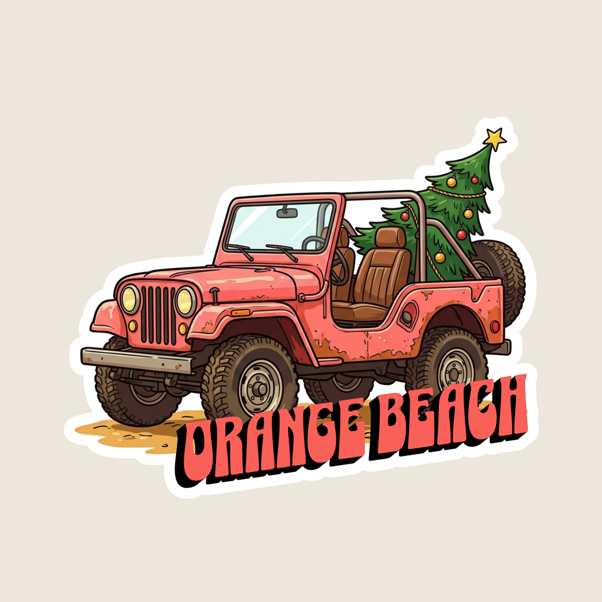 Pink Christmas Jeep Custom Sticker