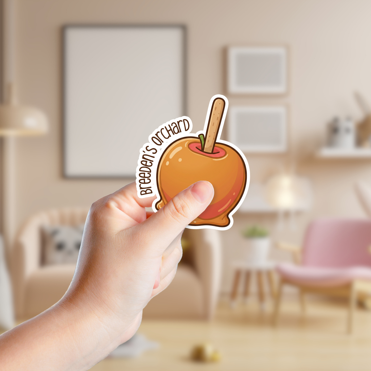 Red Caramel Apple Custom Fall Sticker