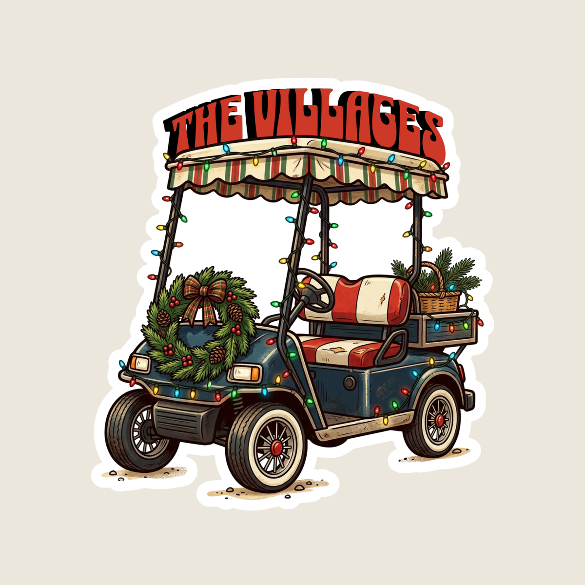 Christmas Golf Cart Custom Sticker
