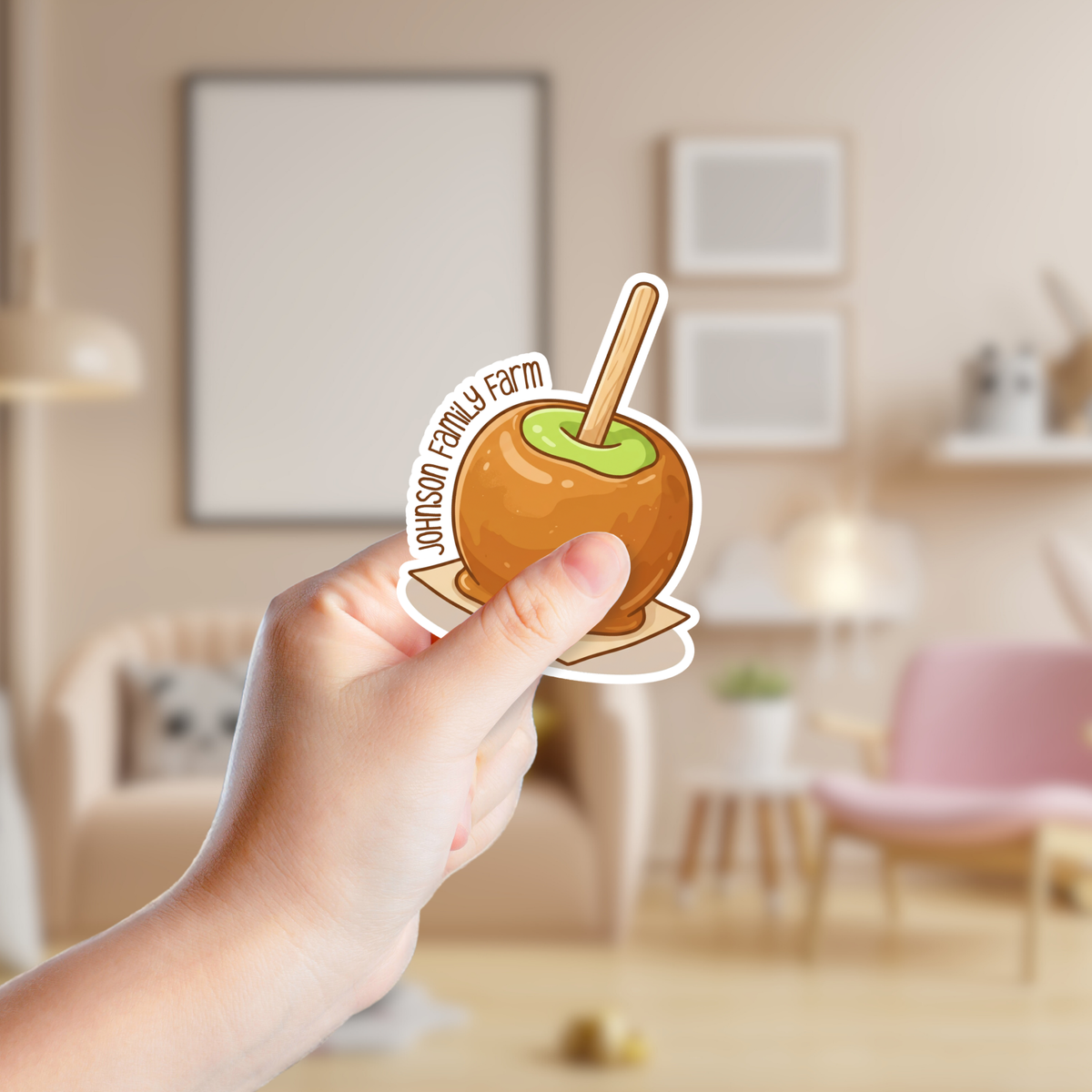 Green Caramel Apple Custom Fall Sticker