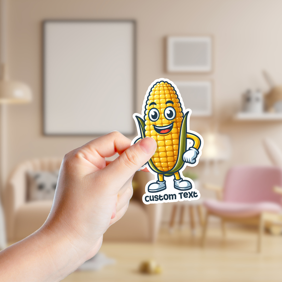 Corn on the Cob Mascot Souvenir Sticker