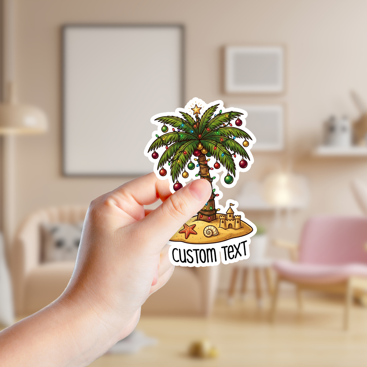 Christmas Palm Tree Custom Sticker