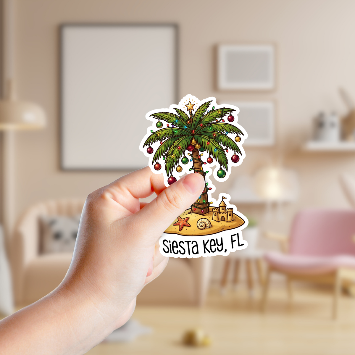 Christmas Palm Tree Custom Sticker