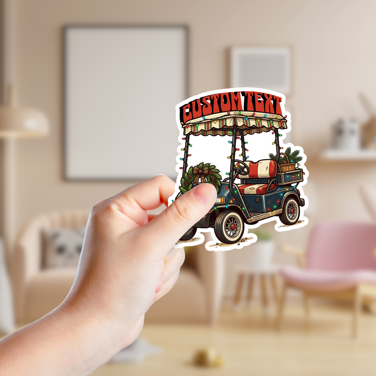 Christmas Golf Cart Custom Sticker