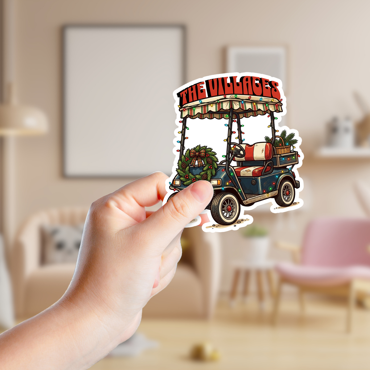 Christmas Golf Cart Custom Sticker