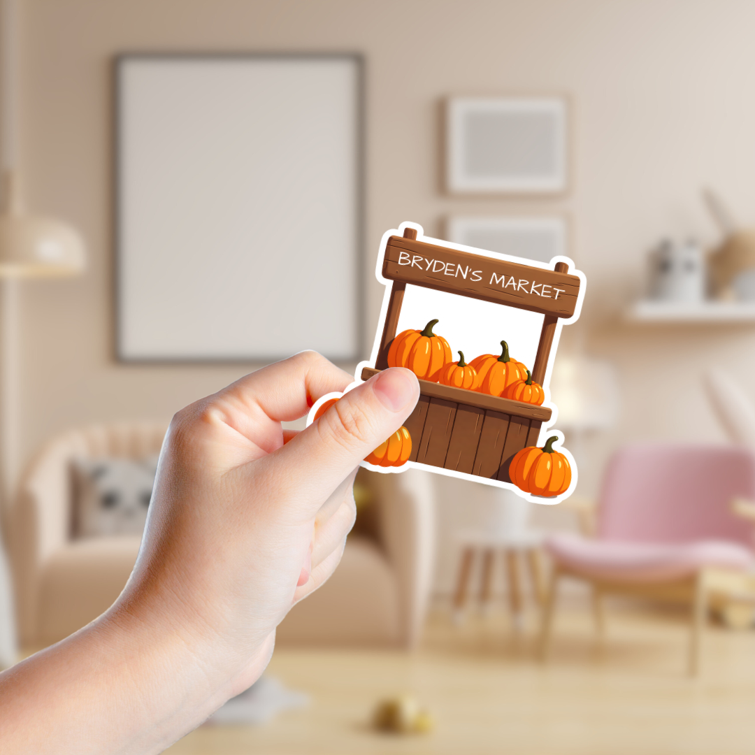 Rustic Pumpkin Stand Custom Sticker