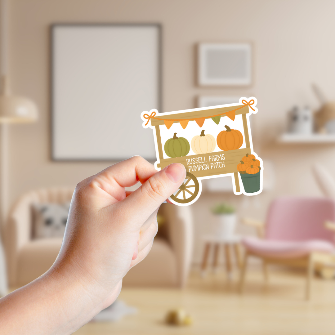 Cute Pumpkin Stand Custom Sticker