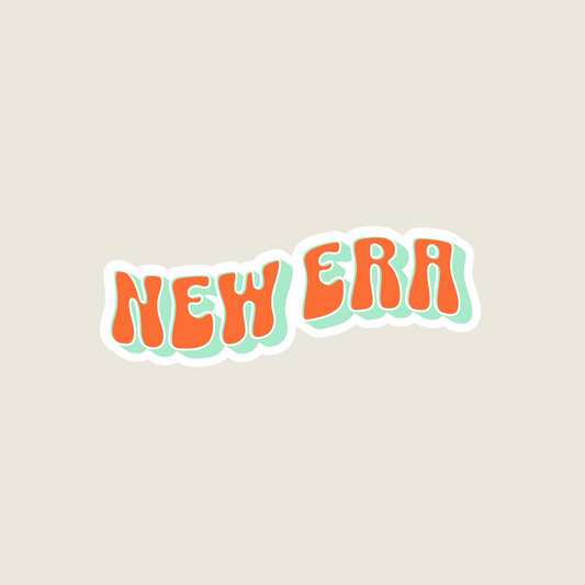 New Era Orange and Mint Green Sticker