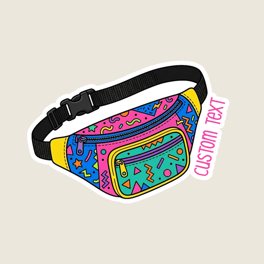 Retro 90s Fanny Pack Custom Vinyl Sticker